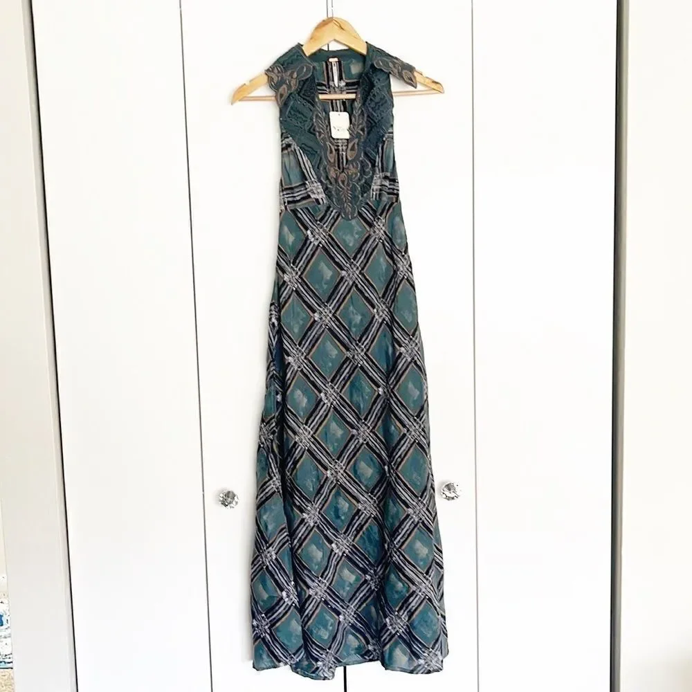 Free People Lana Printed Midi Dress Size 0 - Picture 4 of 11
